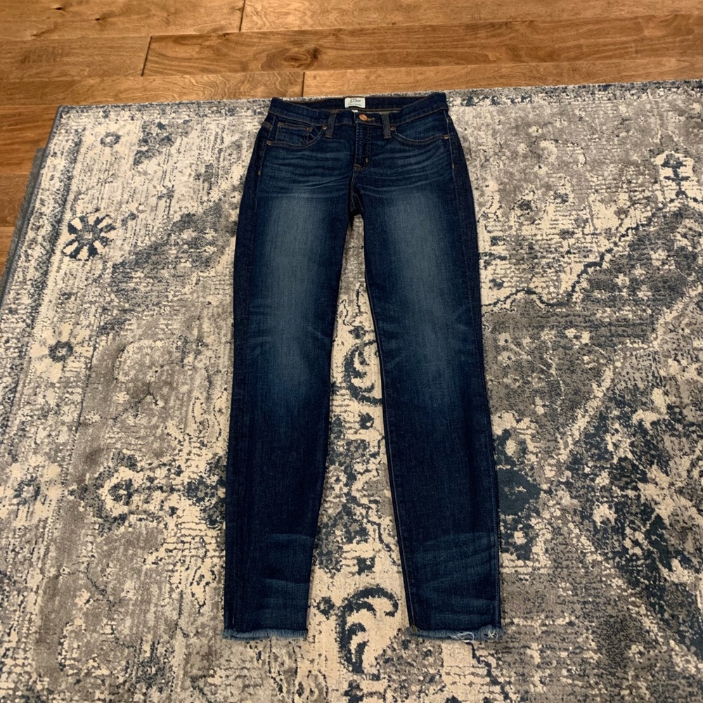 J. Crew toothpick skinny raw hem jeans SZ 26